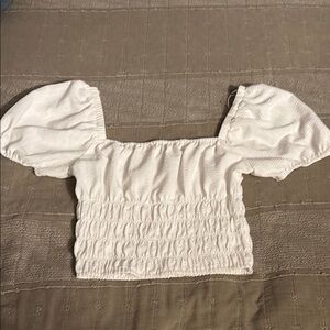 Elegant White Puff Sleeve Top